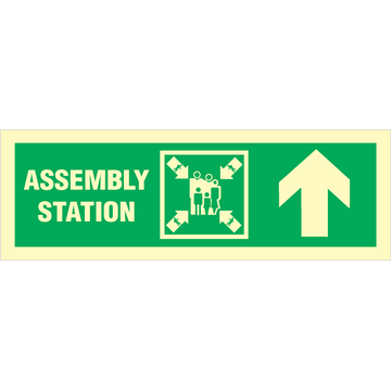 Assembly station arrow up - Photolumienescent Self Adhesive Vinyl - 100 x 300 mm