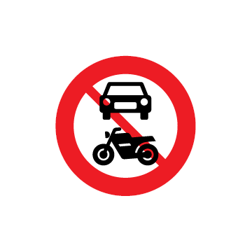 Motorkøretøj, traktor og motorredskab forbudt - Reflekstype 3 - Ø 50 cm