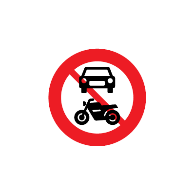 Motorkøretøj, traktor og motorredskab forbudt - Reflekstype 3 - Ø 50 cm