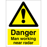Danger man working near rader