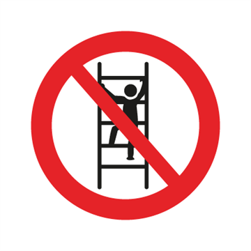 Forbudt at klatre i reolerne - forbudsskilt - F172