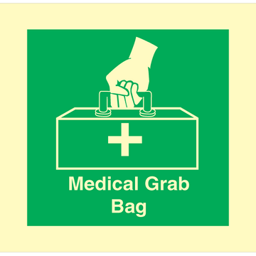 Medical grab bag - Photolumienescent Self Adhesive Vinyl - 150 x 150 mm