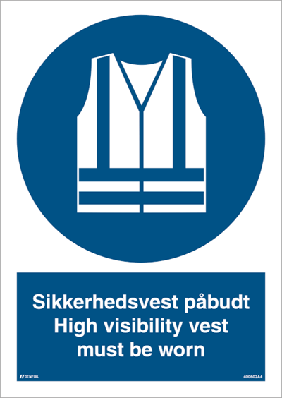 Billede af Sikkerhedsvest påbudt - High visibility vest must be worn