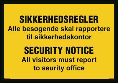 Billede af Sikkerhedsregler - Security notice