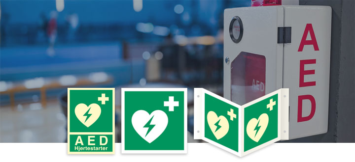 Hjertestarter-skilte